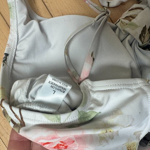 Size Large 2 Piece Swimsuit Sexy Tie Front Lace up Retro Bikini Sets Bundle - Picture 13 of 14